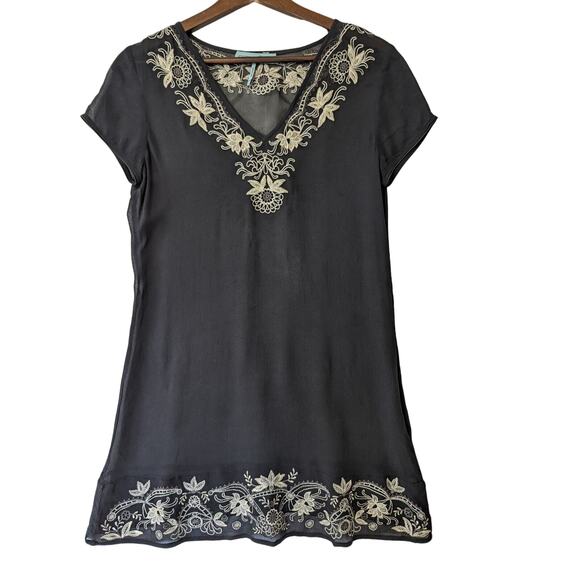 Vintage 90s Y2K Guess Marciano Black Sheer Mini Dress Wimsygoth Disco Rave Sz XS - Picture 1 of 7